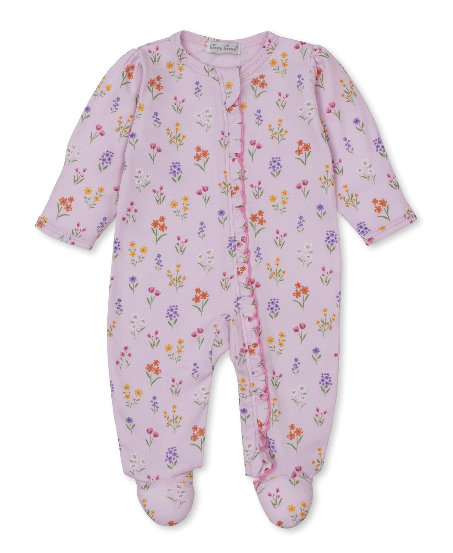 Zip Footie, Summer Wildflowers, Pink