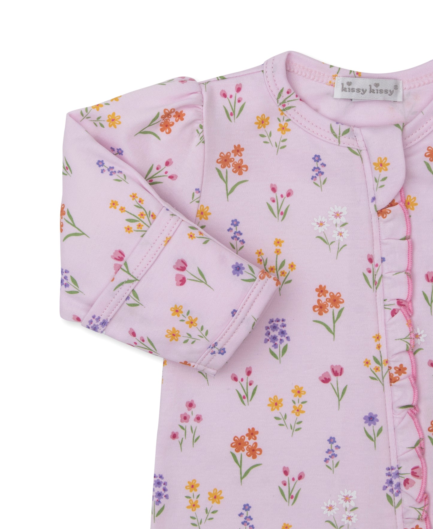 Zip Footie, Summer Wildflowers, Pink