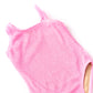Crinkle One Shoulder Swimsuit, Pink
