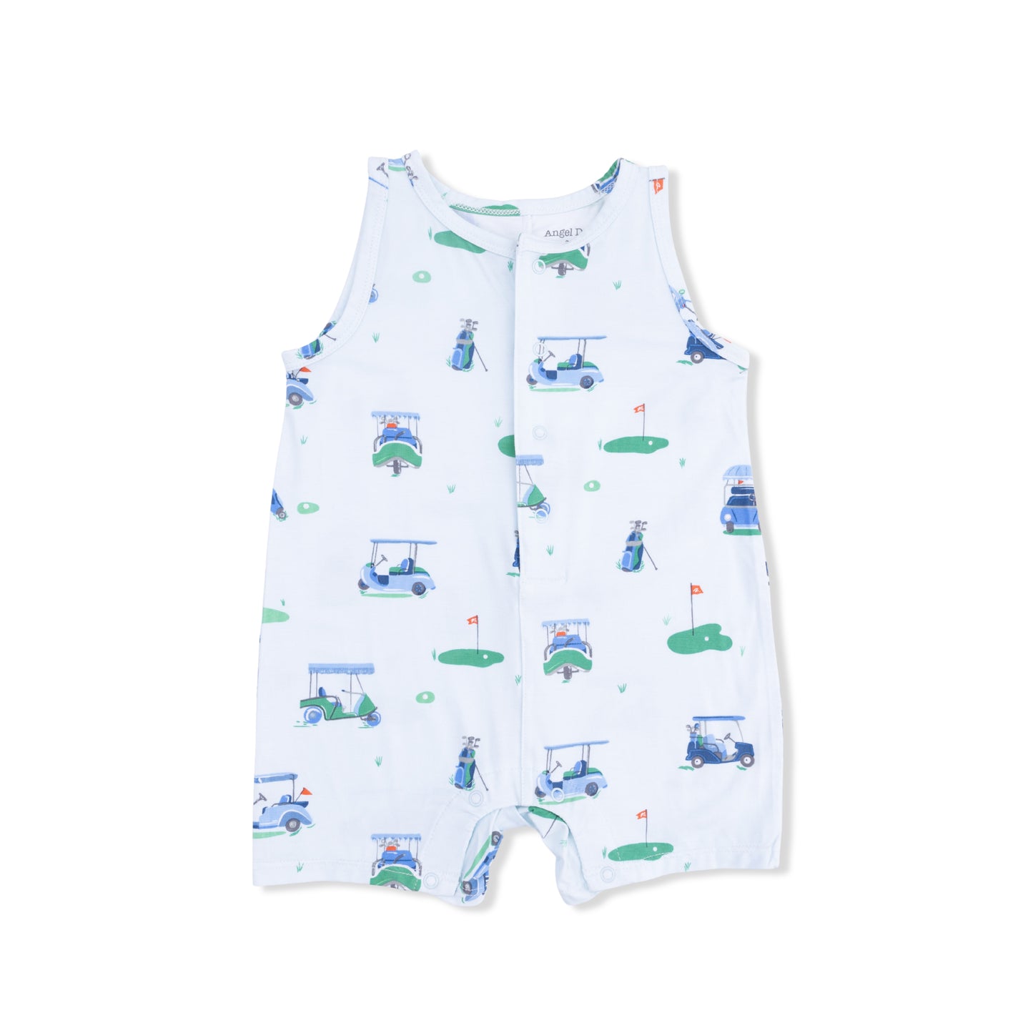 Sleeveless Shortie Romper, Vintage Golf Carts