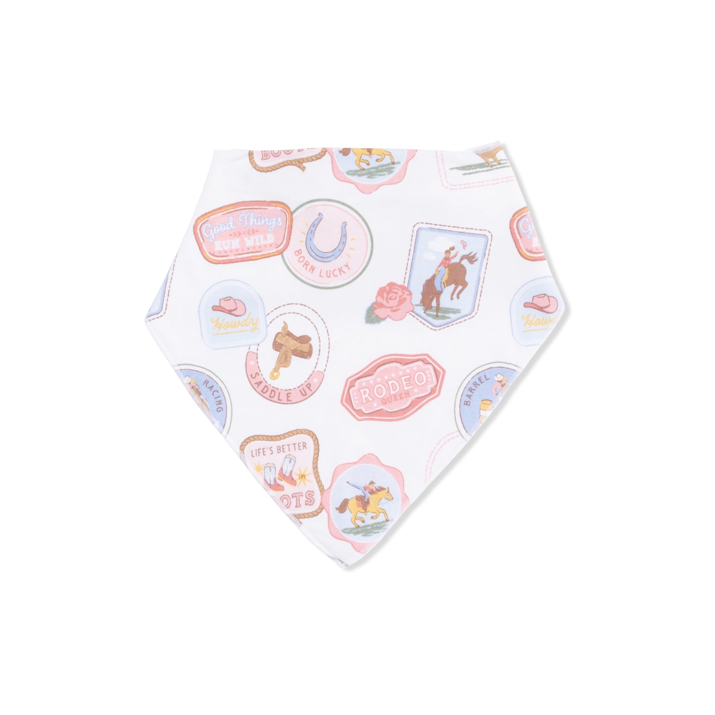 Bandana Bib, Rodeo Patches, Pink