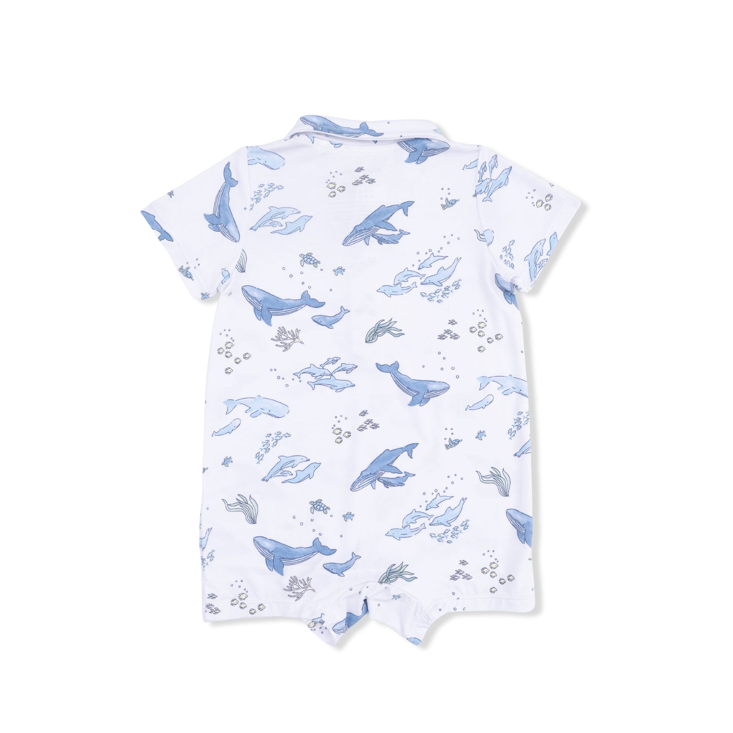 Polo Shortie, Watercolor Blue Whales