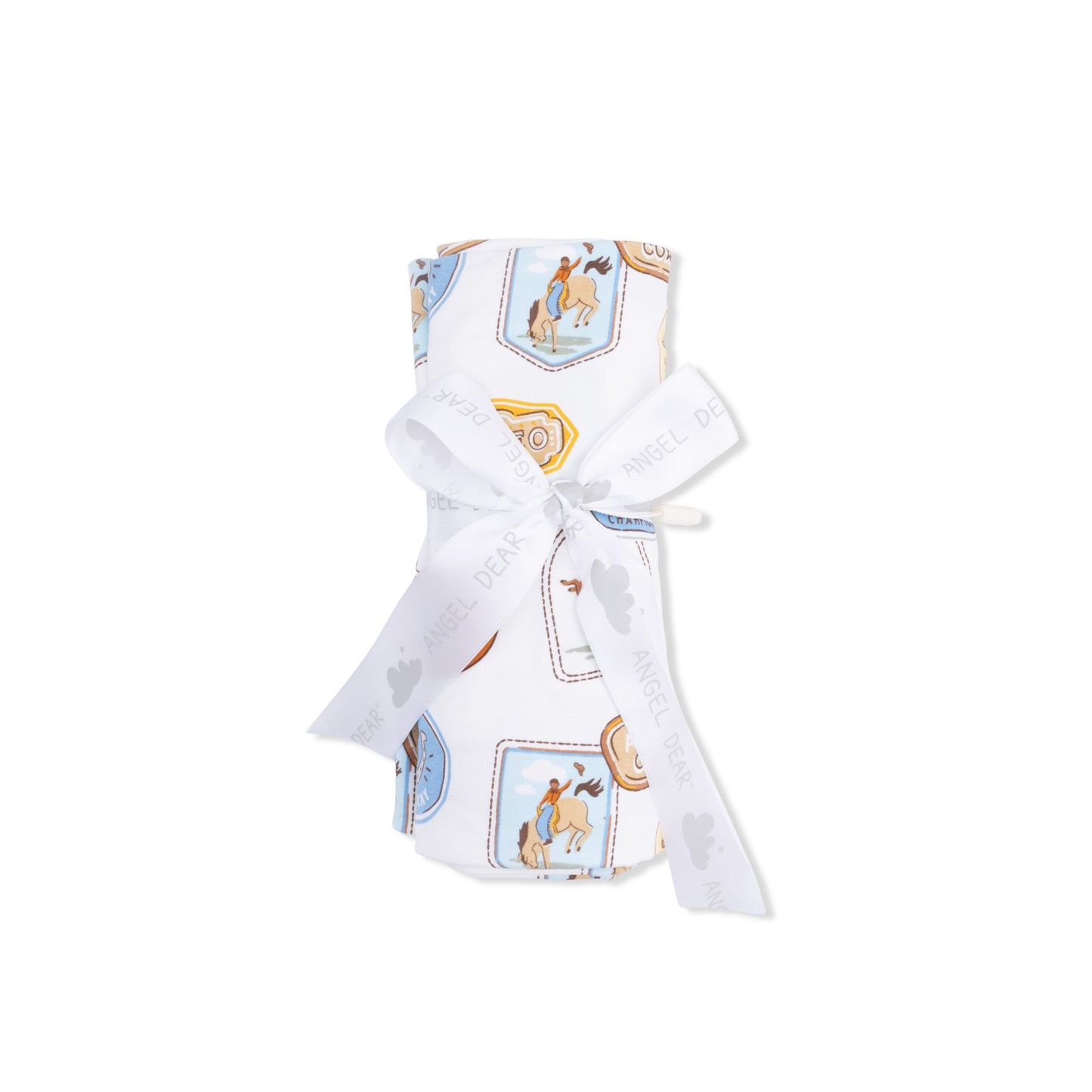 Swaddle Blanket, Rodeo Patches, Off White