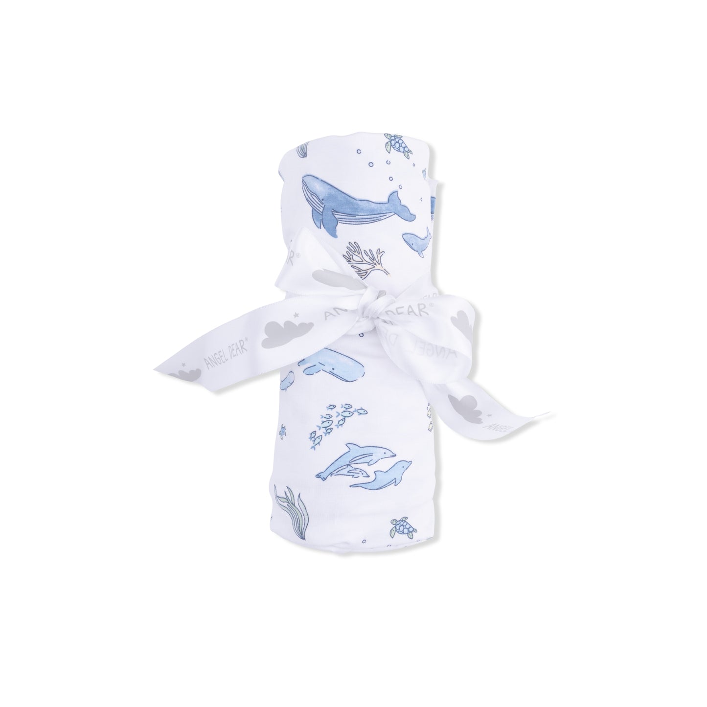 Swaddle Blanket, Watercolor Blue Whales