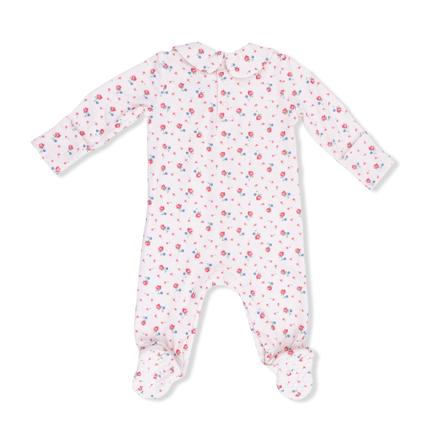 Smocked Peter Pan Snap Footie, Jolie Rosette
