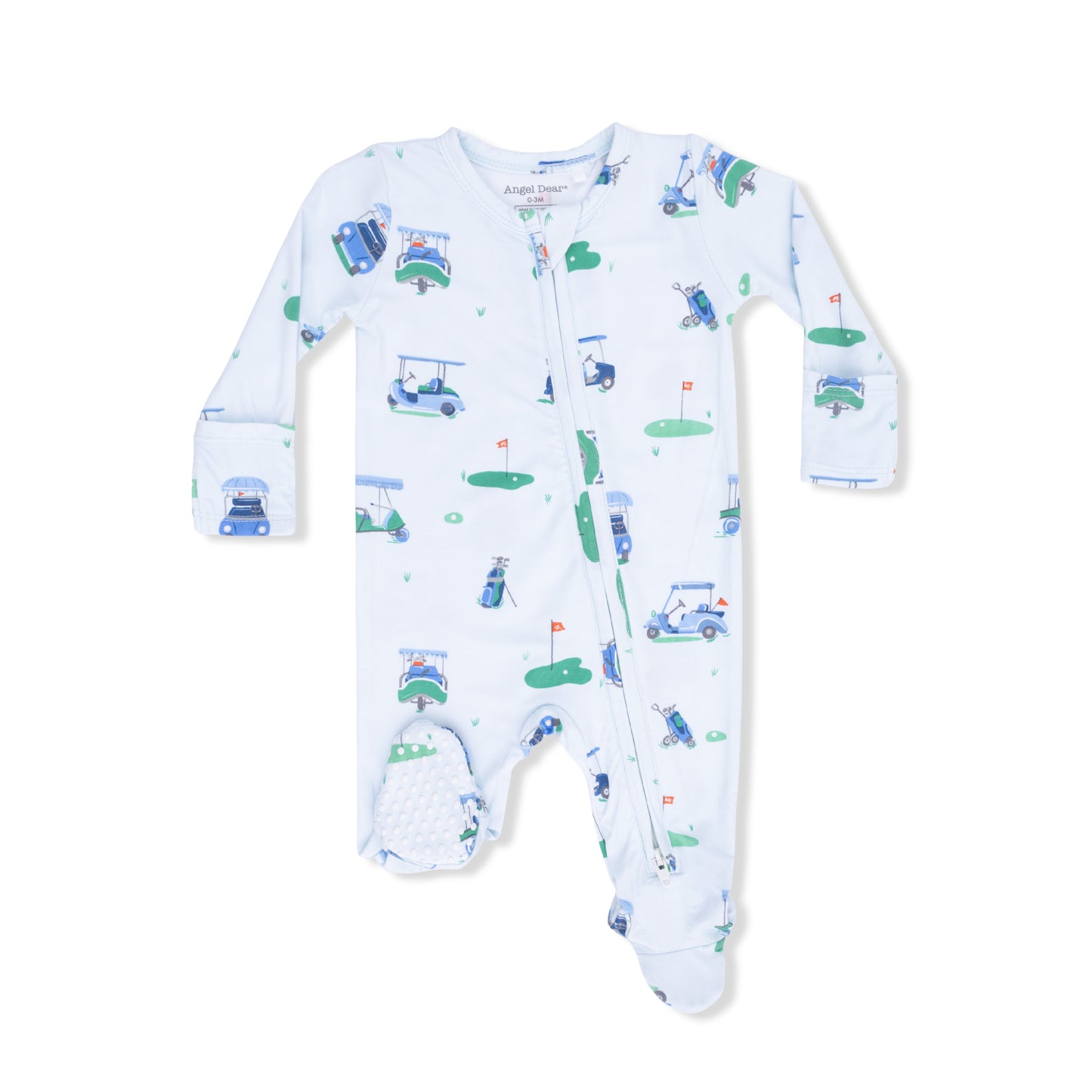 Zipper Footie, Vintage Golf Carts, Blue