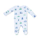 Zipper Footie, Vintage Golf Carts, Blue