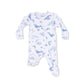 Zipper Footie, Watercolor Blue Whales