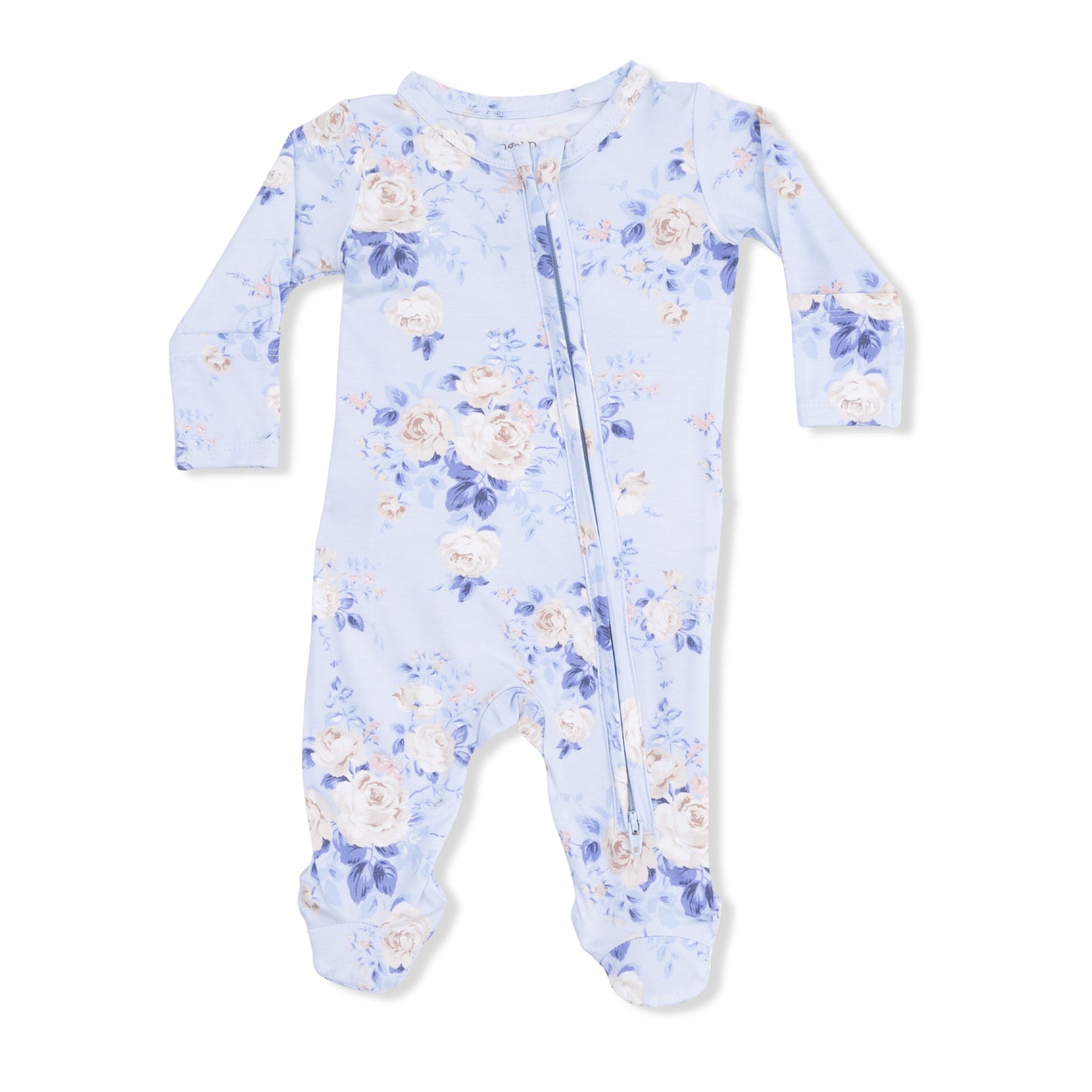 Ruffle Back Zipper Footie, Ashley Rose Floral