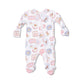 Ruffle Back Zipper Footie, Rodeo Patches, Pink