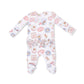 Ruffle Back Zipper Footie, Rodeo Patches, Pink