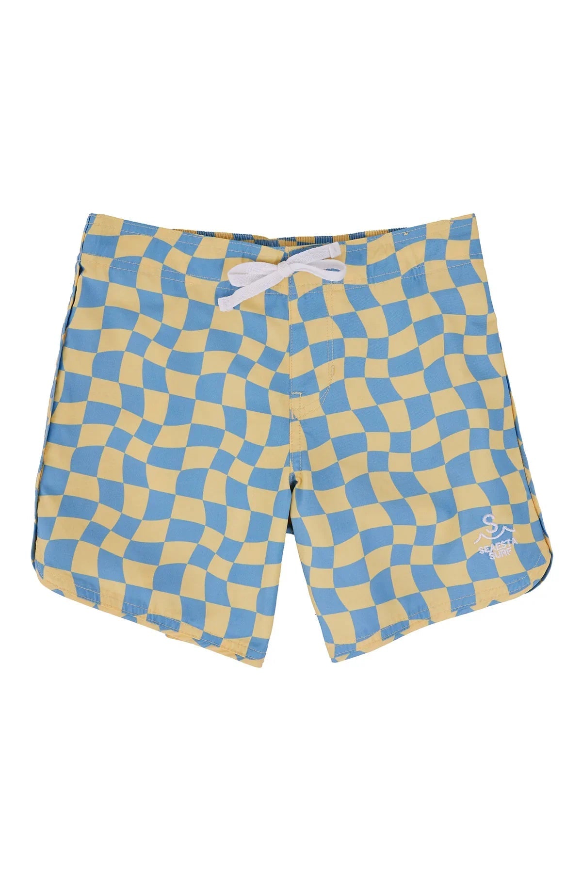 Boardshorts, Scallop Retro Flair in Way Checks Banana