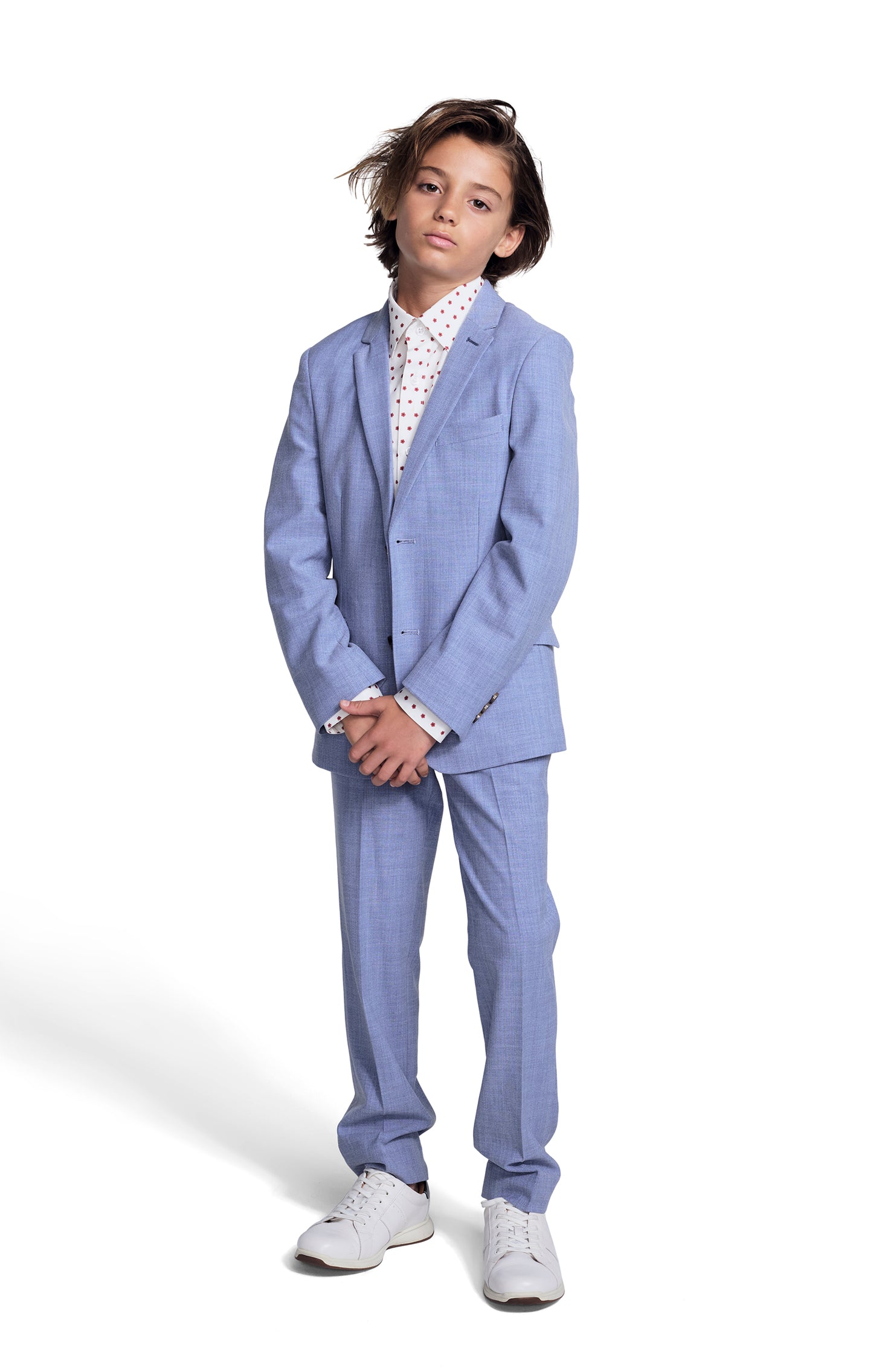 2-Pc Stretchy Mod Suit, Pacific Blue