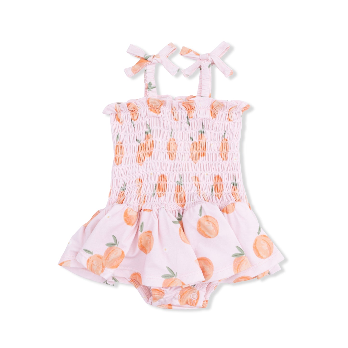 Smocked Bubble w/Skirt, Sweet Peach