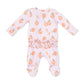 Ruffle Zip Footie, Sweet Peach