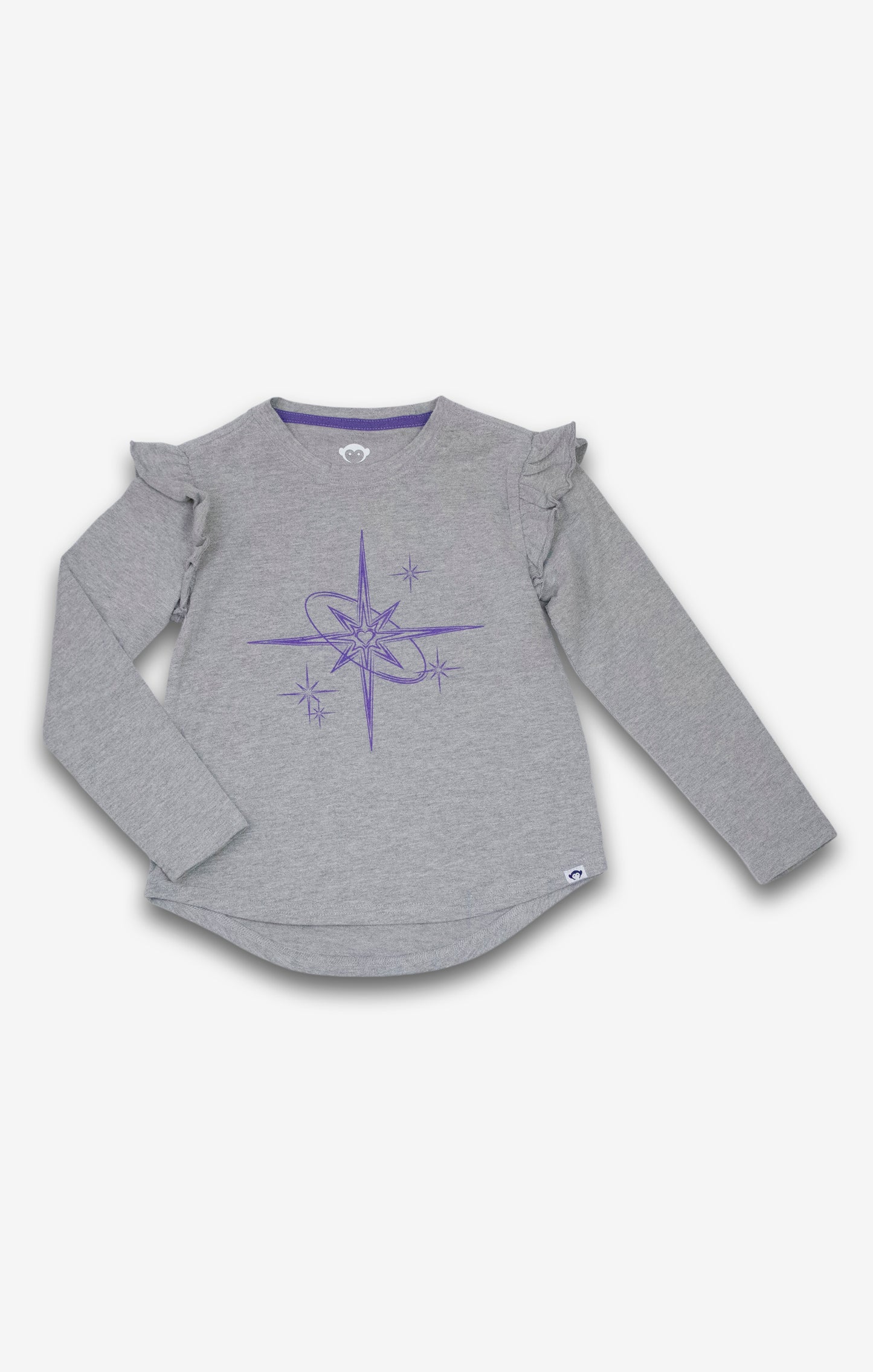 Ruffle Tee, Heather Grey