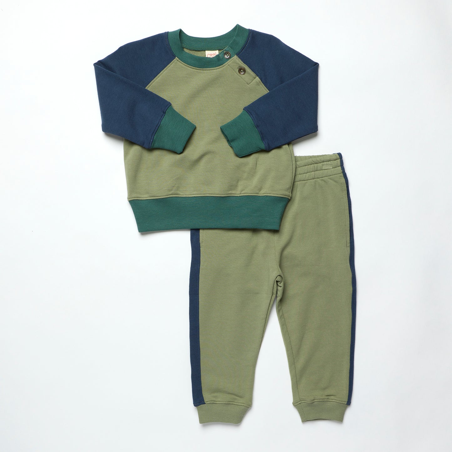 Puzzle Jogger Set, Green Colorblock