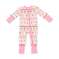Conv. Romper, Gingerbread Fairisle Pink