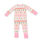 Conv. Romper, Gingerbread Fairisle Pink