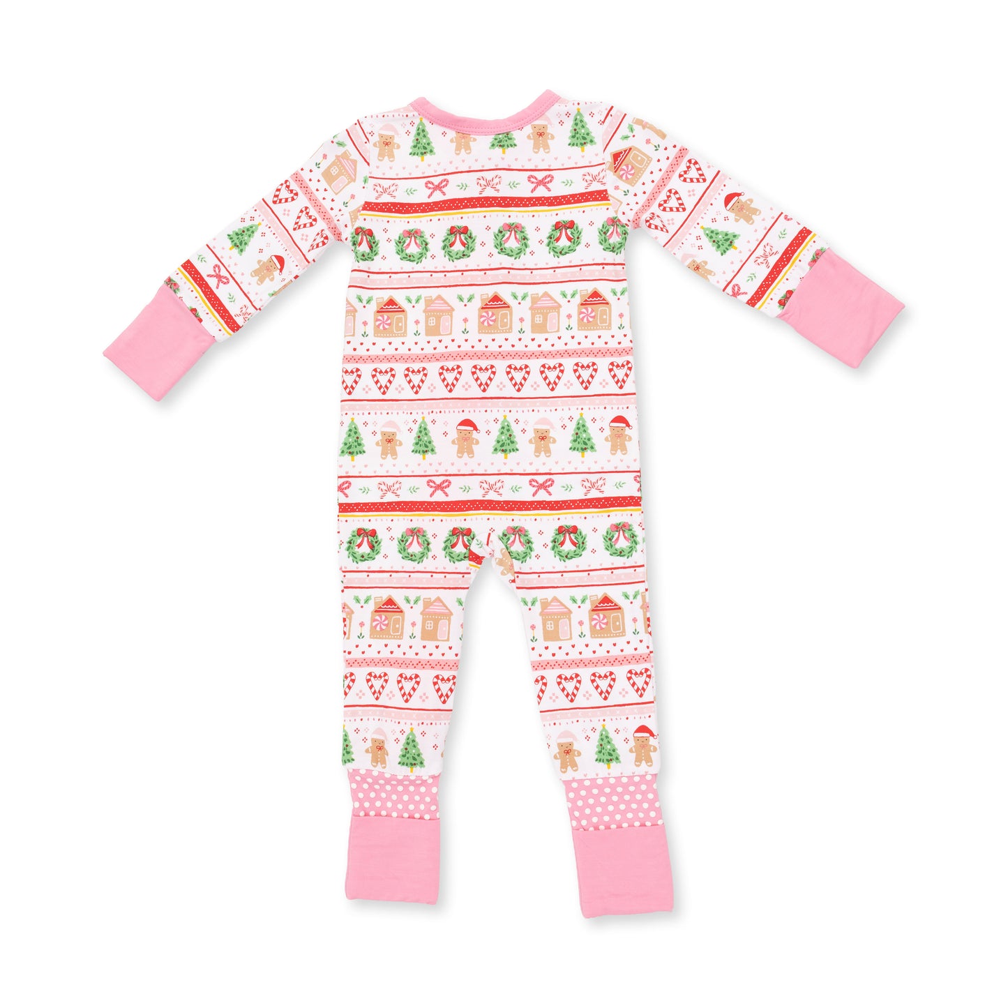 Conv. Romper, Gingerbread Fairisle Pink