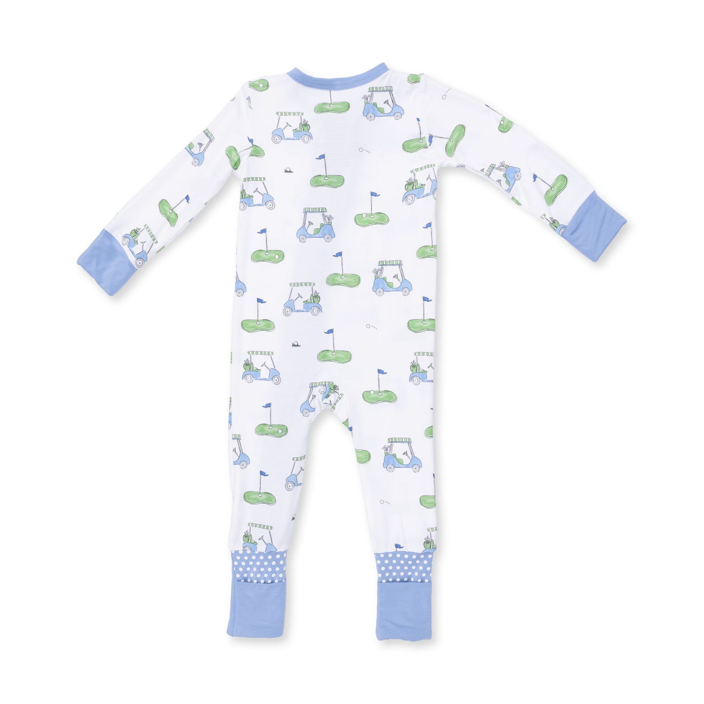Conv. Romper, Golf Carts Blue