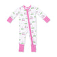 Conv. Romper, Golf Carts Pink