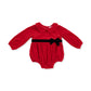 Velour Bubble w/Peter Pan Collar, Holiday Red