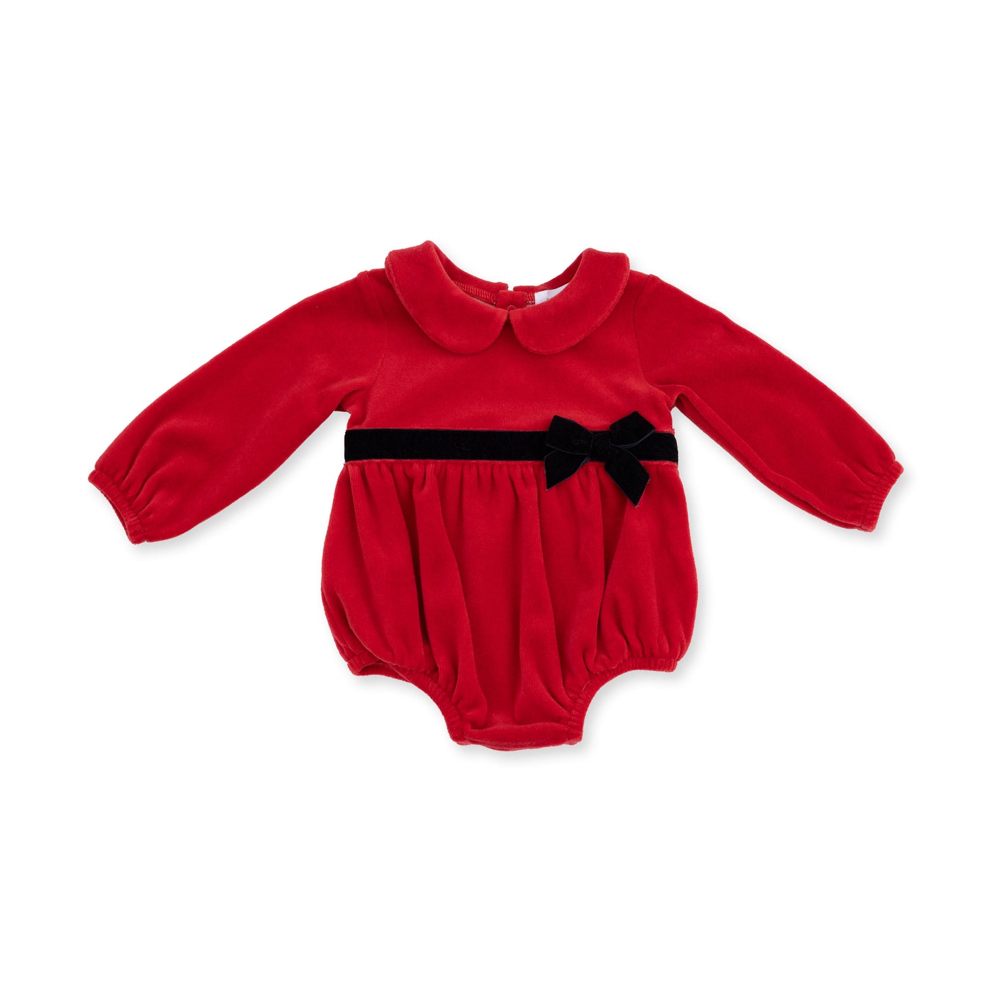 Velour Bubble w/Peter Pan Collar, Holiday Red