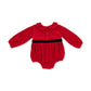 Velour Bubble w/Peter Pan Collar, Holiday Red