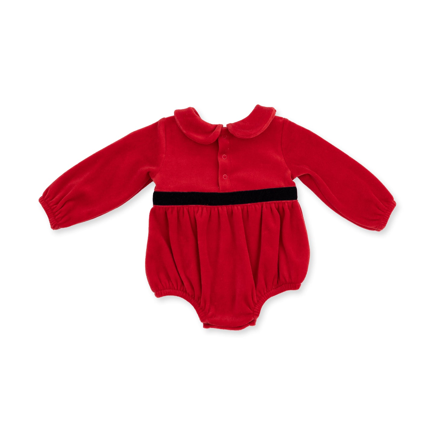 Velour Bubble w/Peter Pan Collar, Holiday Red
