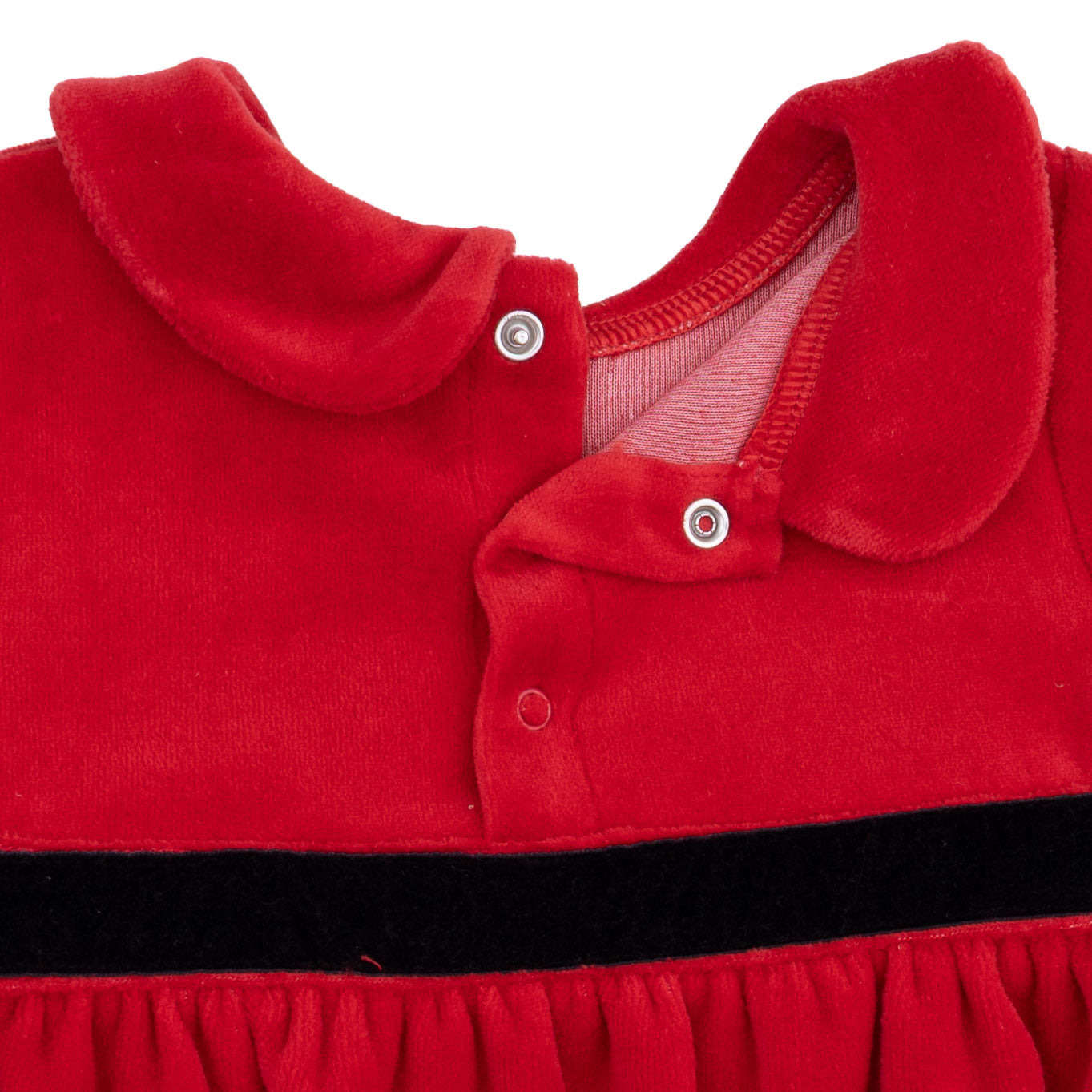 Velour Bubble w/Peter Pan Collar, Holiday Red