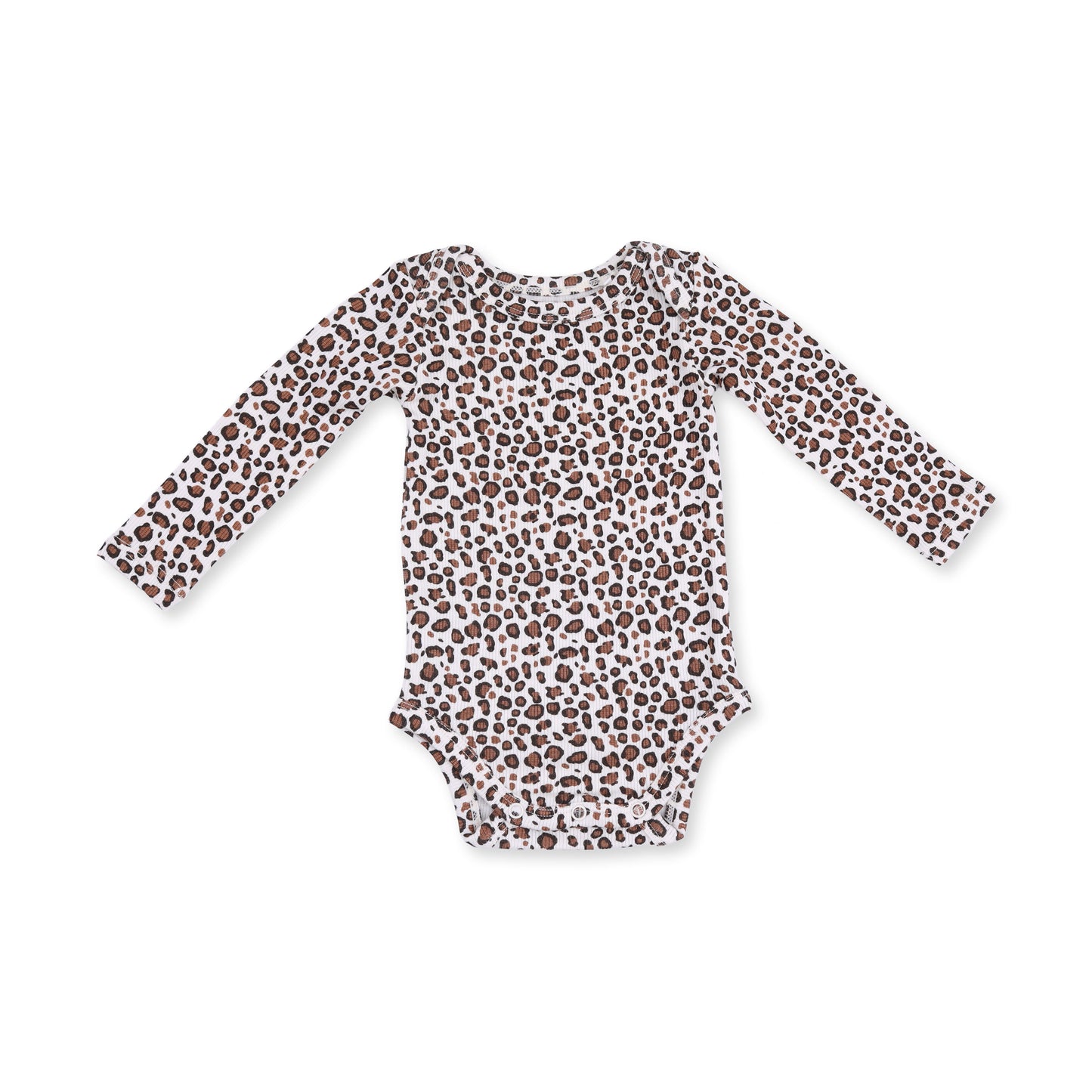 L/S Bodysuit, Leopard Rib