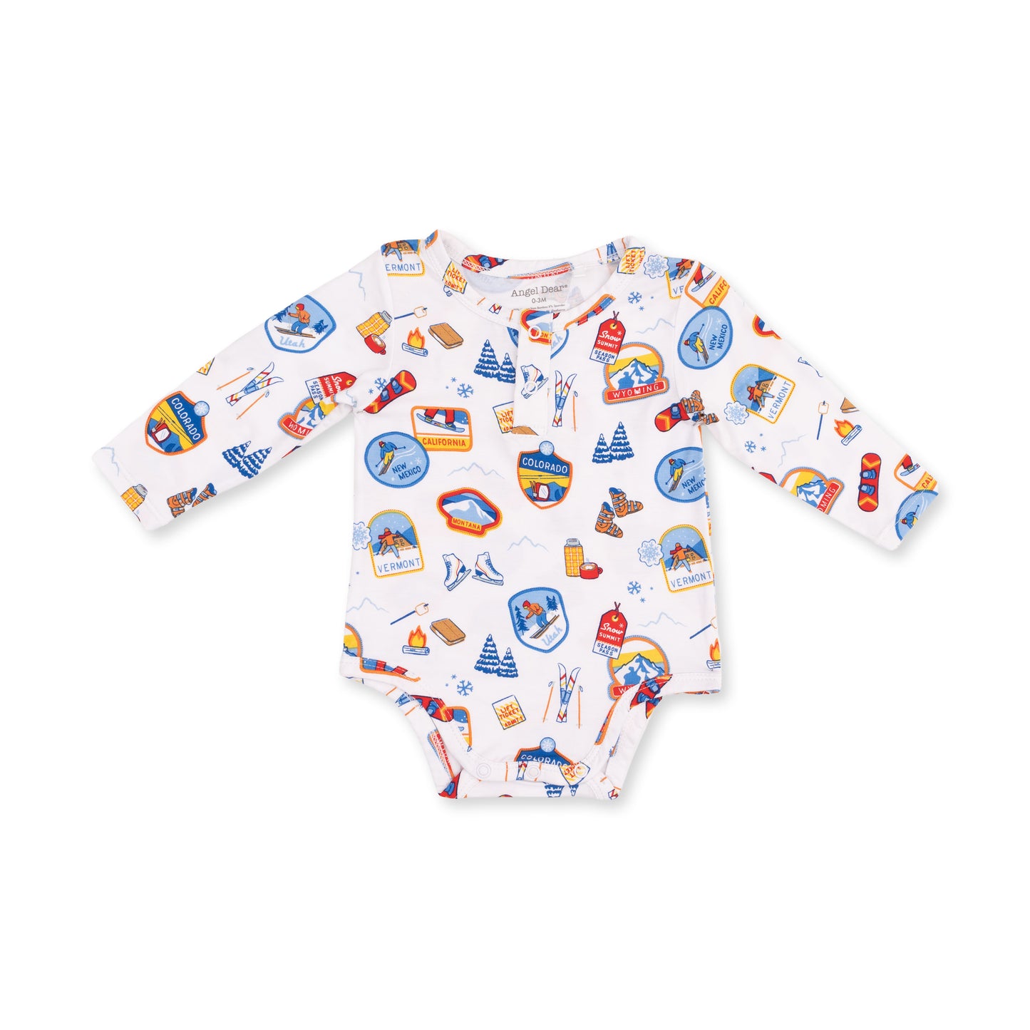 Henley Bodysuit, Vintage Ski Patches