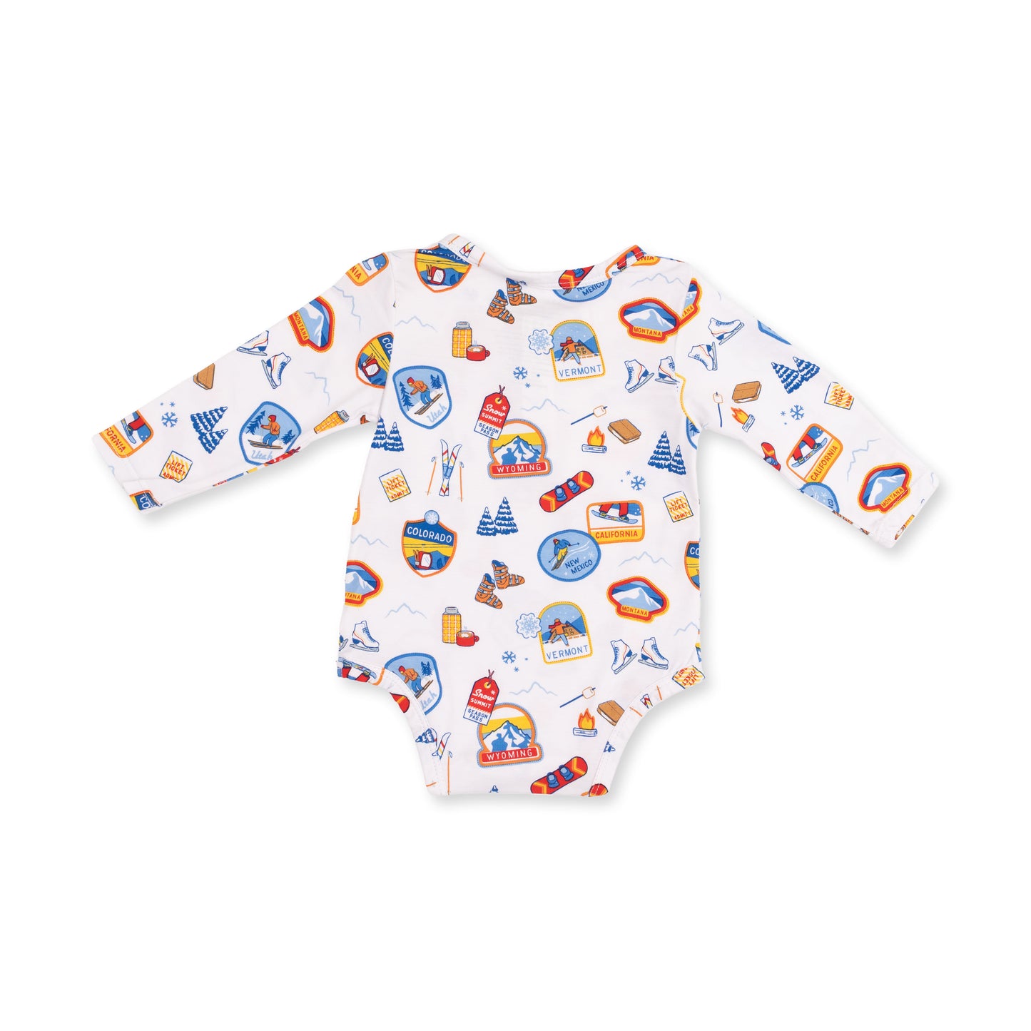 Henley Bodysuit, Vintage Ski Patches