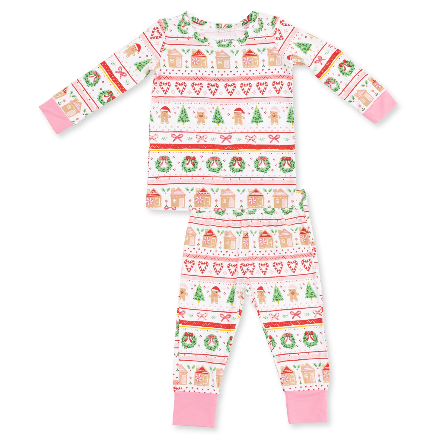 L/S Loungewear Set, Gingerbread Fairisle Pink