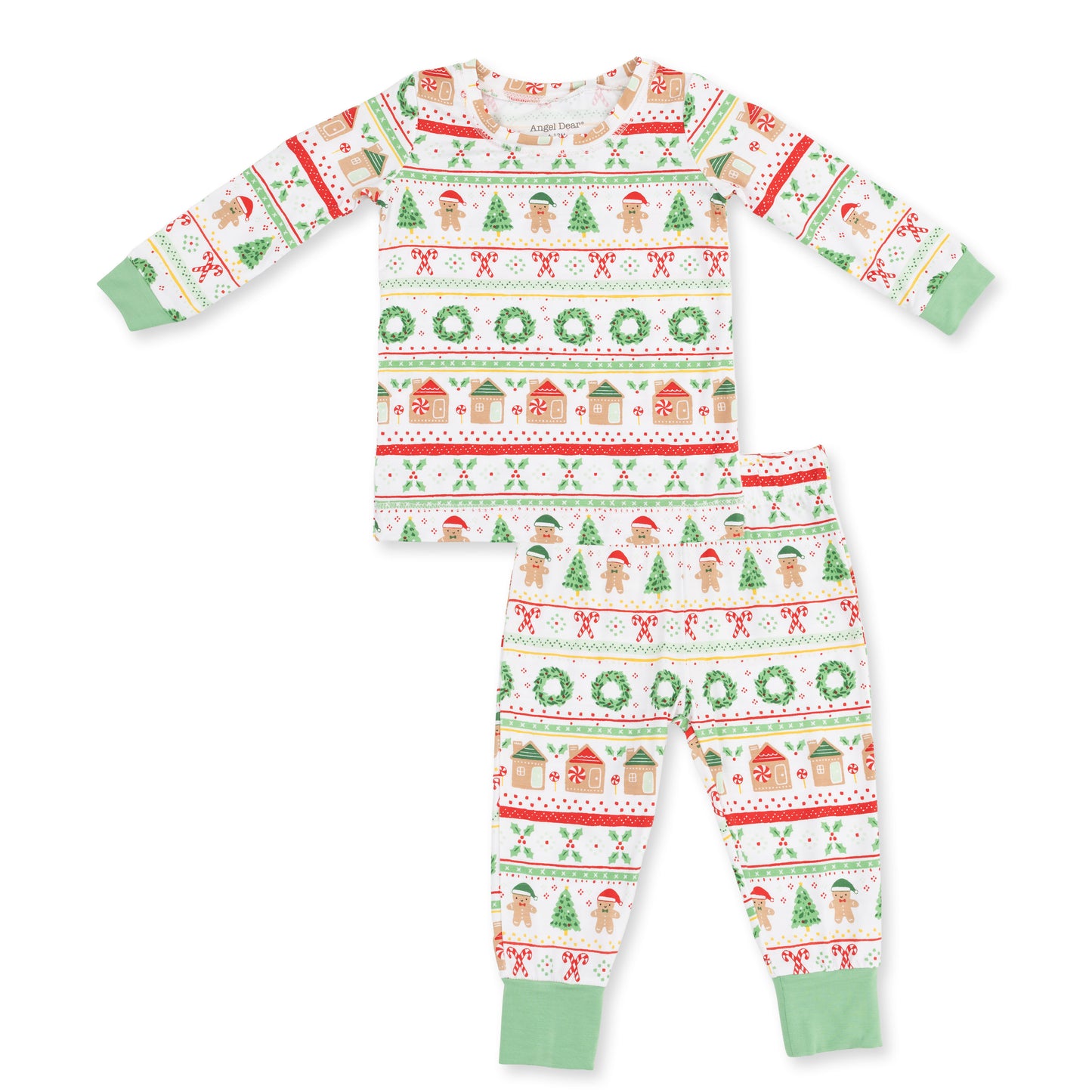 L/S Loungewear Set, Gingerbread Fairisle Green