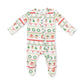 Zip Footie, Gingerbread Fairisle Green