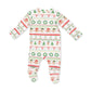 Zip Footie, Gingerbread Fairisle Green