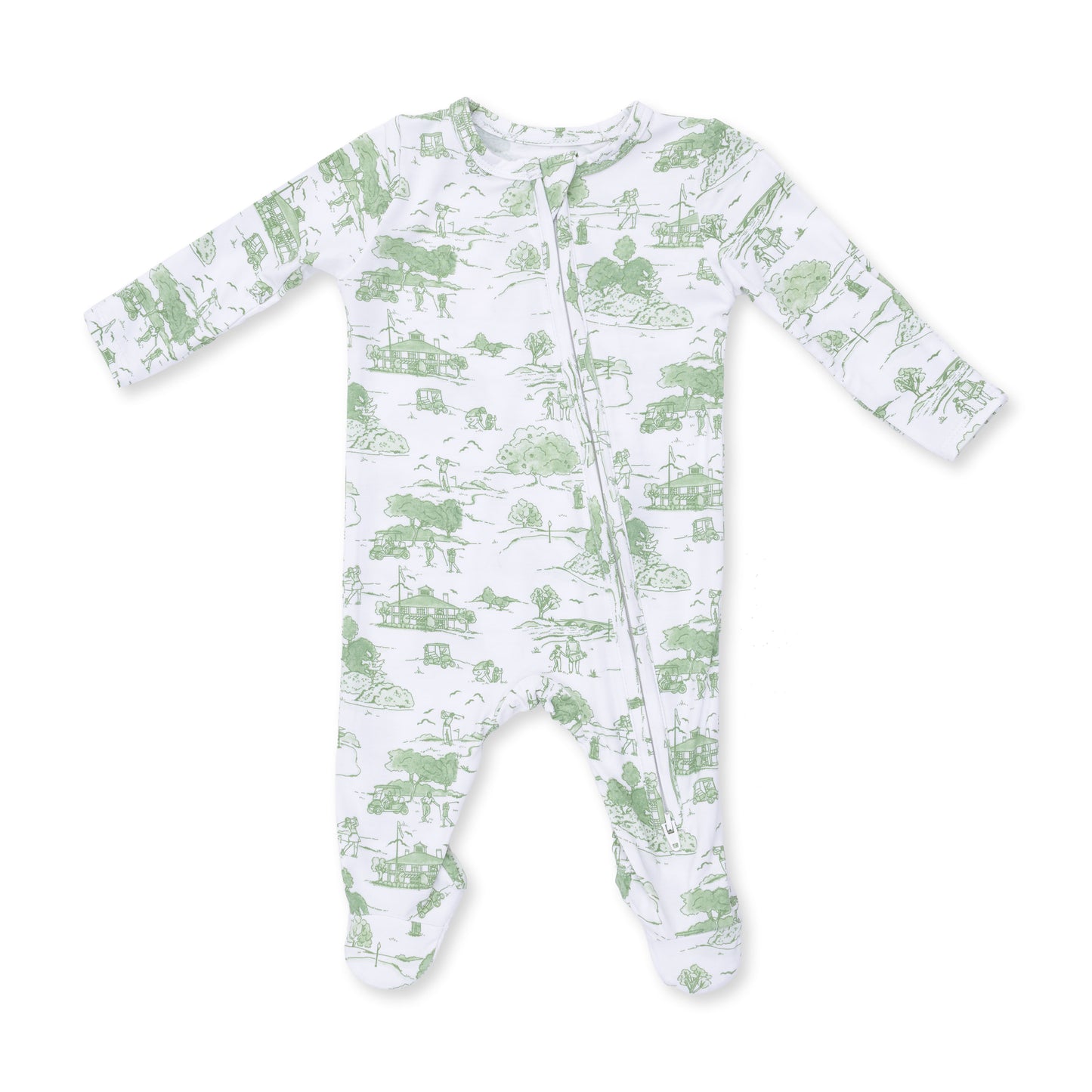Zip Footie, Golf Toile Green