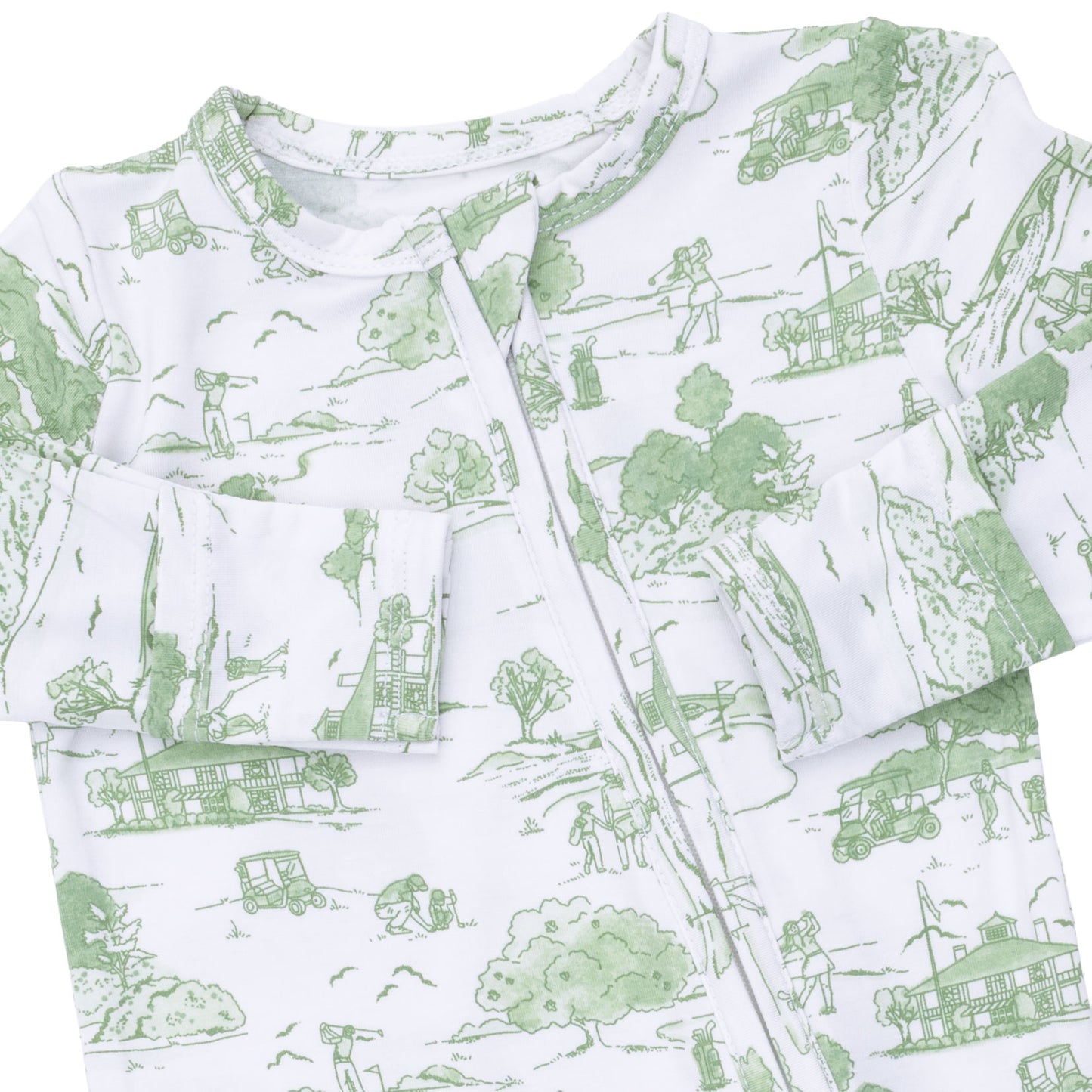 Zip Footie, Golf Toile Green