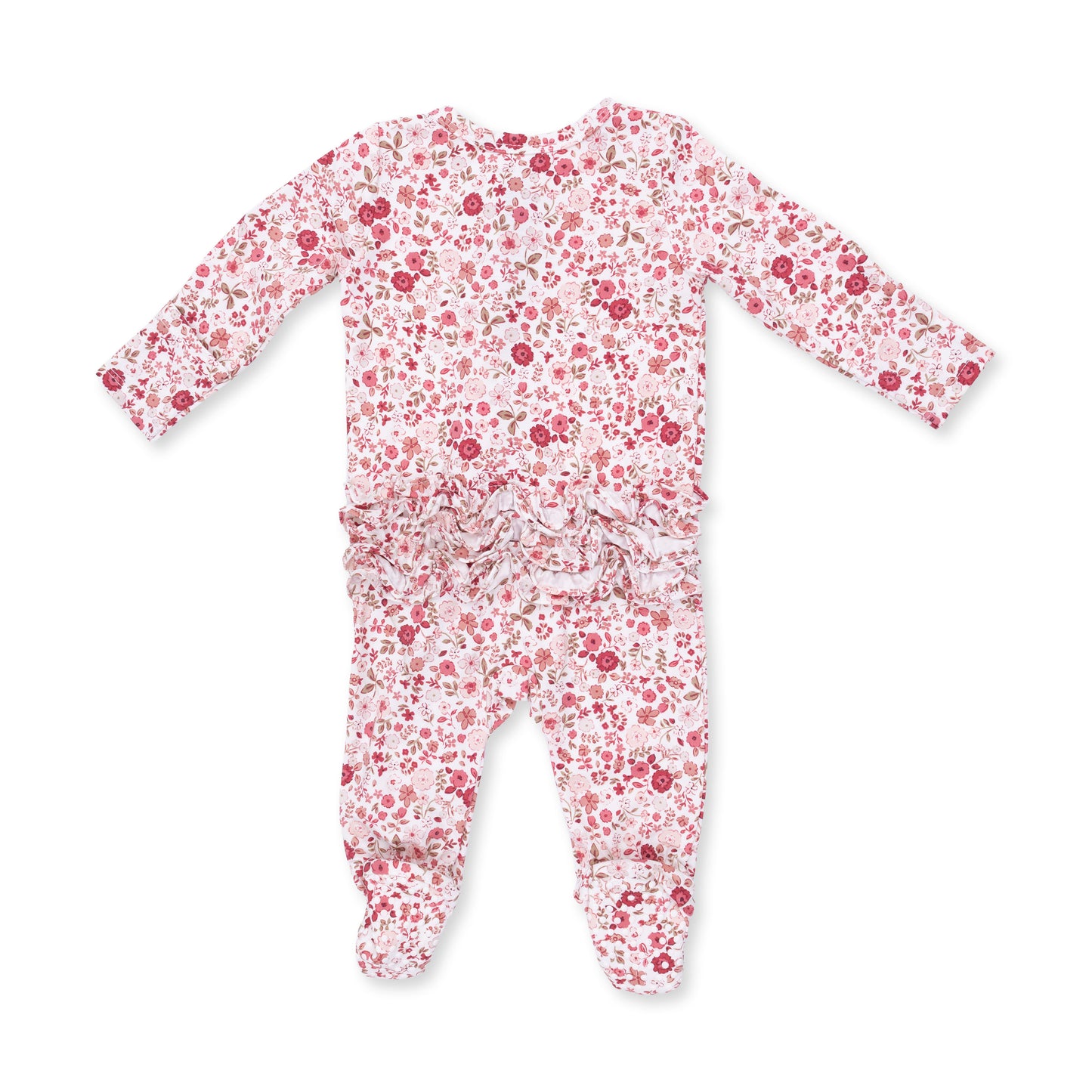 Ruffle Zip Footie, Serene Floral