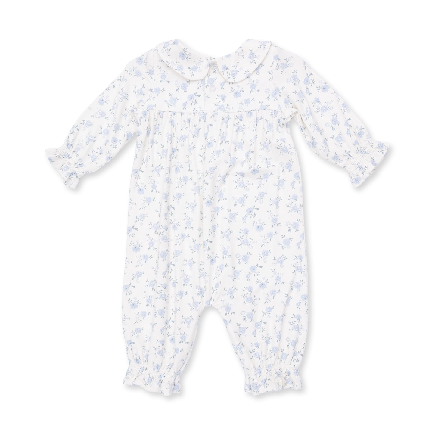 Smocked L/S Romper, Rose Briar