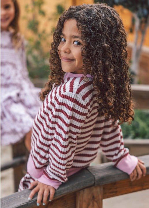 Scout Stripe Top, Mystic Maroon