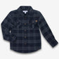 Flannel Shirt, Dark Navy Plaid