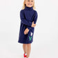 Tatum's Turtleneck Dress, Nantucket Navy w/Tulip