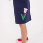 Tatum's Turtleneck Dress, Nantucket Navy w/Tulip