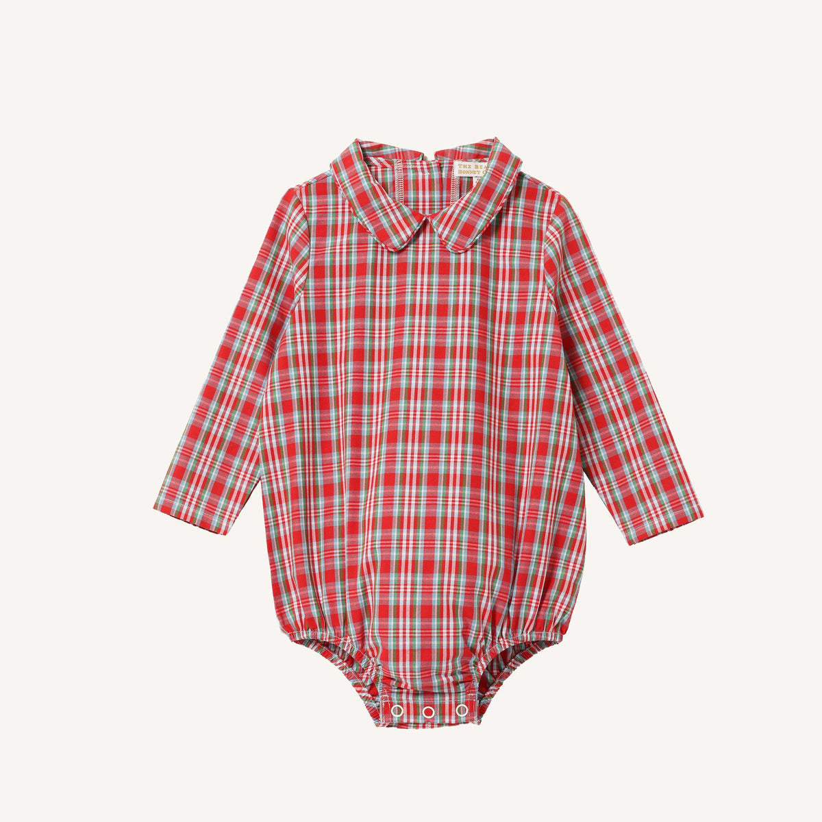 Peter Pan Collar Onesie, Woodspoint Plaid