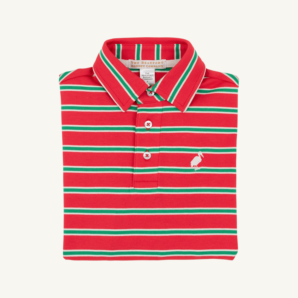 L/S Prim and Proper Polo and Onesie, Red/Green Stripe