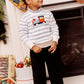 Isaac's Intarsia Sweater, Barrington Blue Stripe w/Train