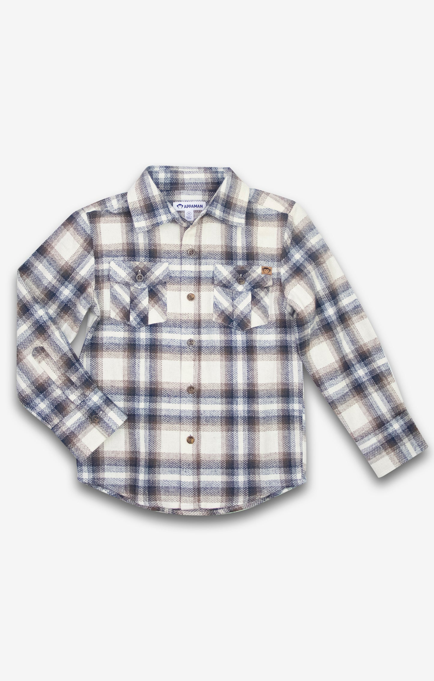 Flannel Shirt, Off-White Plaid